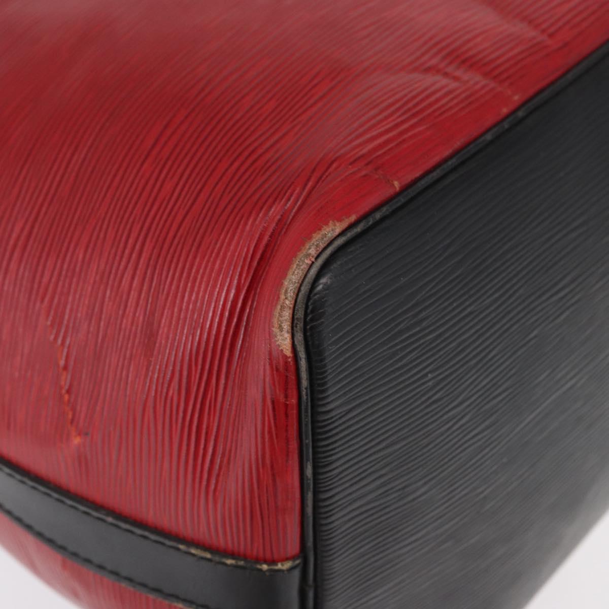 LOUIS VUITTON Epi Petit Noe Shoulder Bag Bicolor Black Red M44017 LV Auth 165859