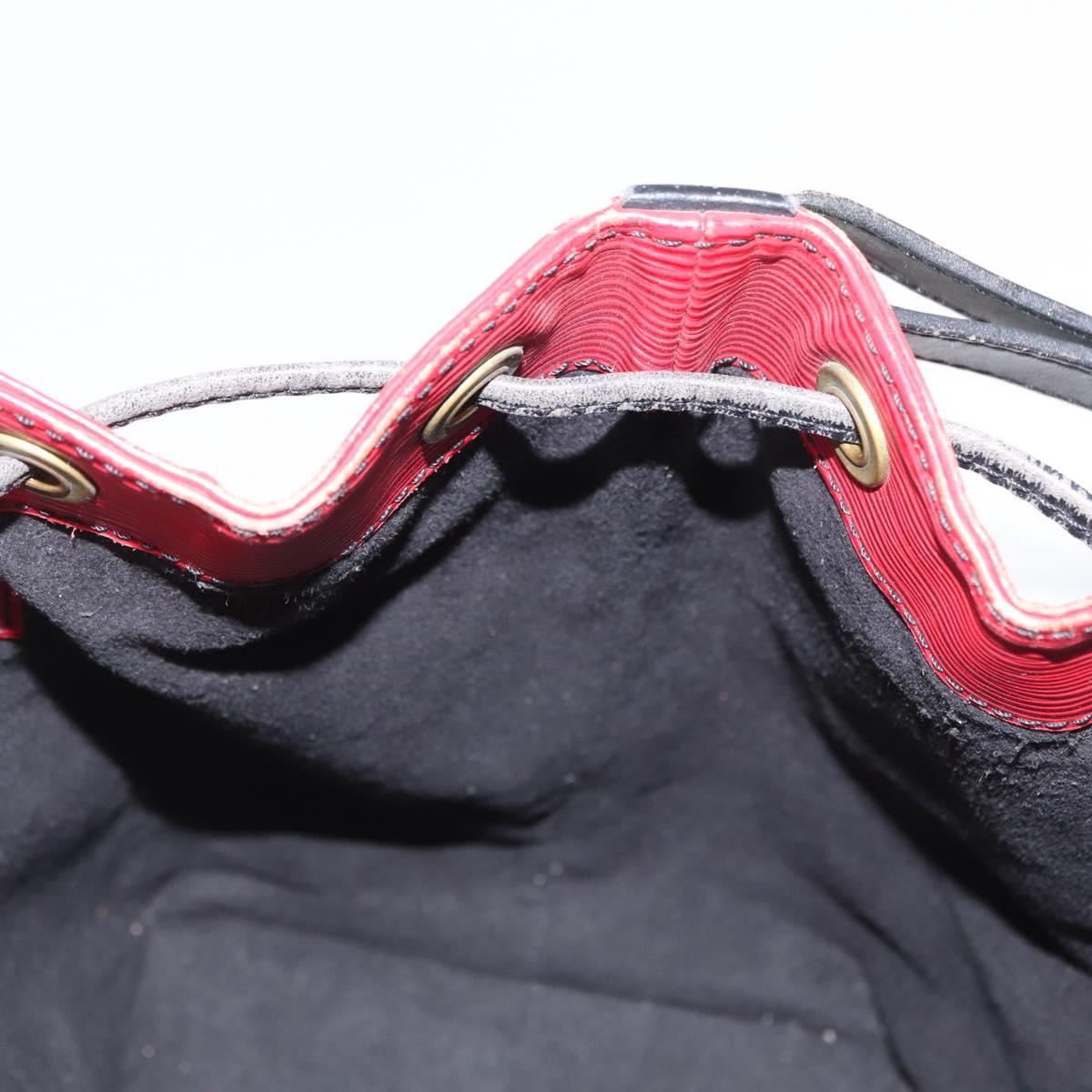 LOUIS VUITTON Epi Petit Noe Shoulder Bag Bicolor Black Red M44017 LV Auth 165859