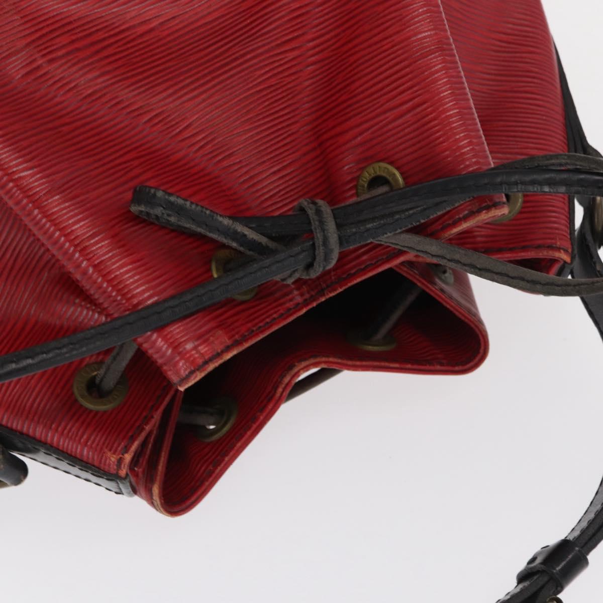 LOUIS VUITTON Epi Petit Noe Shoulder Bag Bicolor Black Red M44017 LV Auth 165859