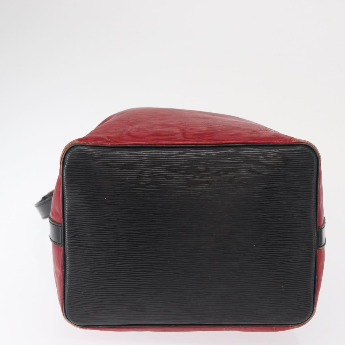 LOUIS VUITTON Epi Petit Noe Shoulder Bag Bicolor Black Red M44017 LV Auth 165859