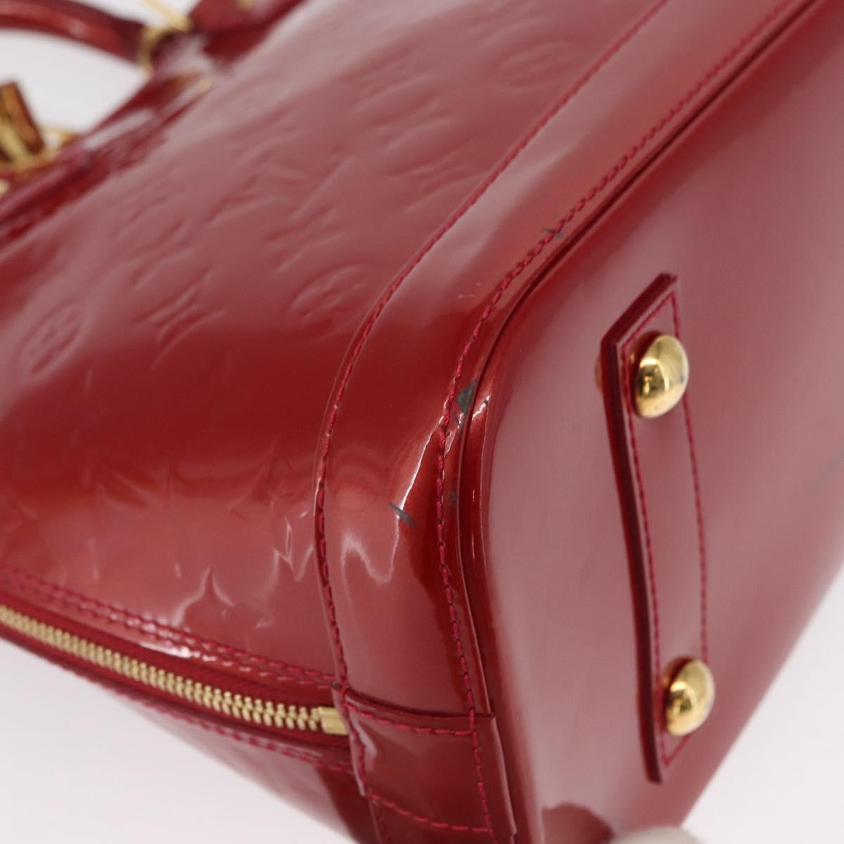 LOUIS VUITTON Monogram Vernis Alma PM Bag Rouge Grunadine M91693 Auth 165861