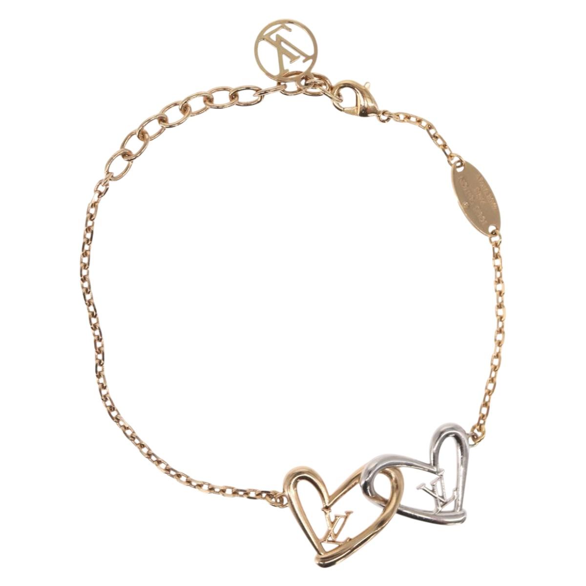 LOUIS VUITTON Brassle Heart Falling in Love metal Gold M00466 LV Auth 165877SM