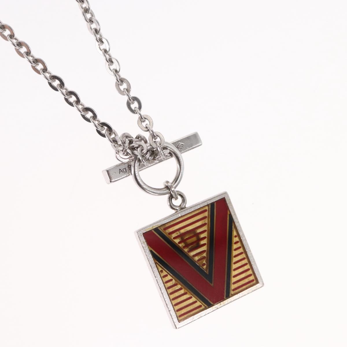 LOUIS VUITTON Pandantif V Necklace Ag925 Silver M67394 LV Auth 165878