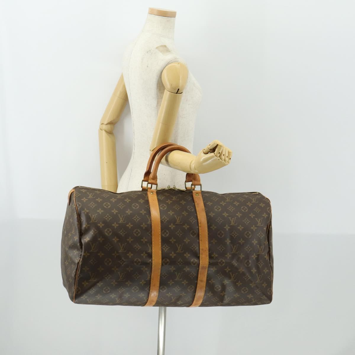 LOUIS VUITTON Monogram Keepall 55 Boston Bag M41424 LV Auth 165885