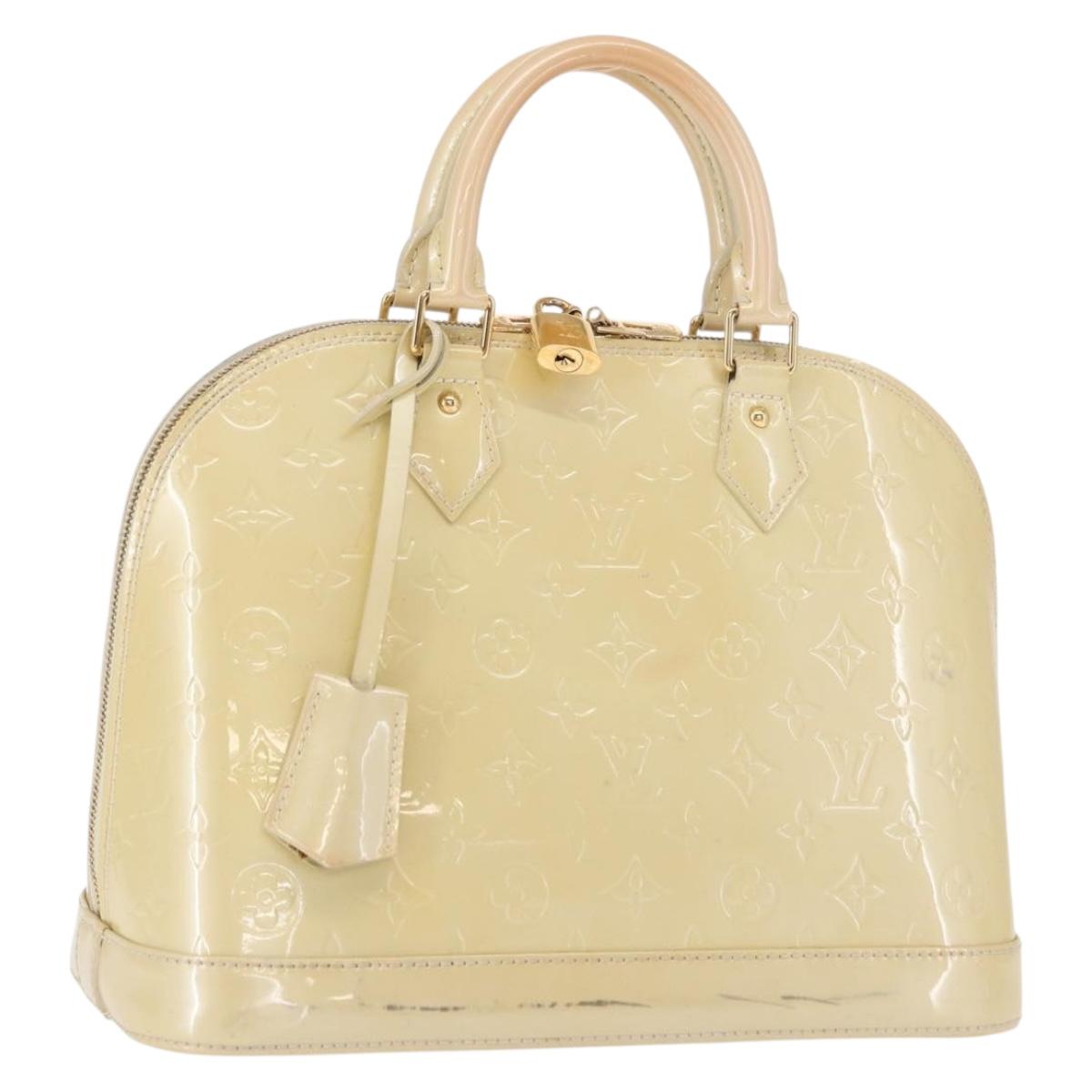 LOUIS VUITTON Monogram Vernis Alma PM Hand Bag Broncorail M91445 LV Auth 165890
