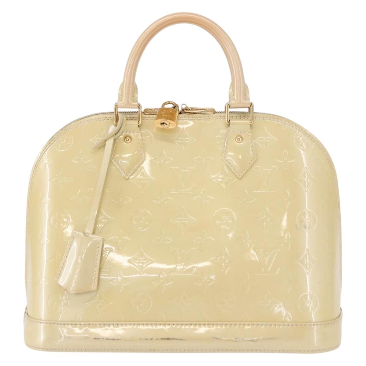 LOUIS VUITTON Monogram Vernis Alma PM Hand Bag Broncorail M91445 LV Auth 165890