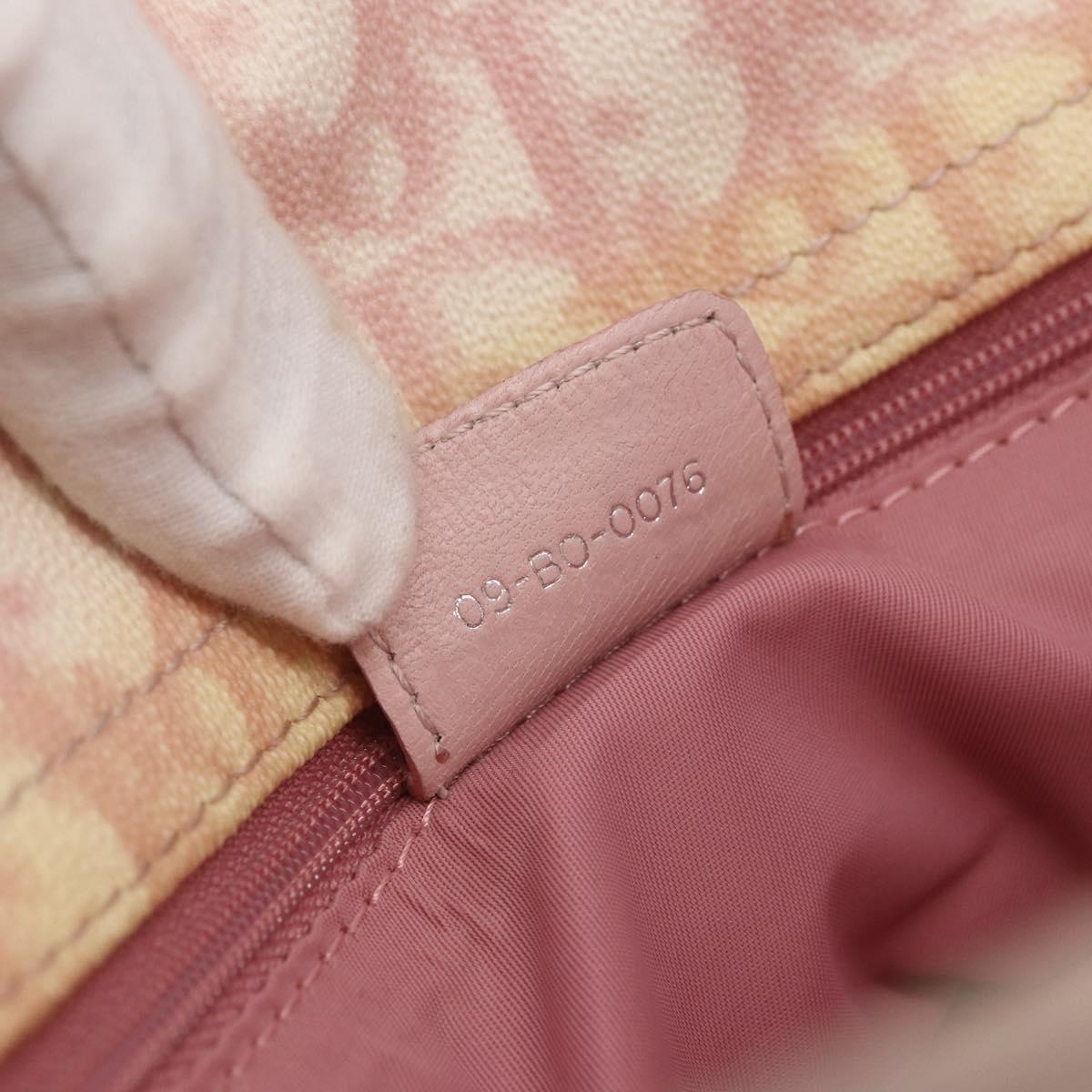 Christian Dior Trotter Canvas Romantic Hand Bag PVC Pink Silver Auth 165914