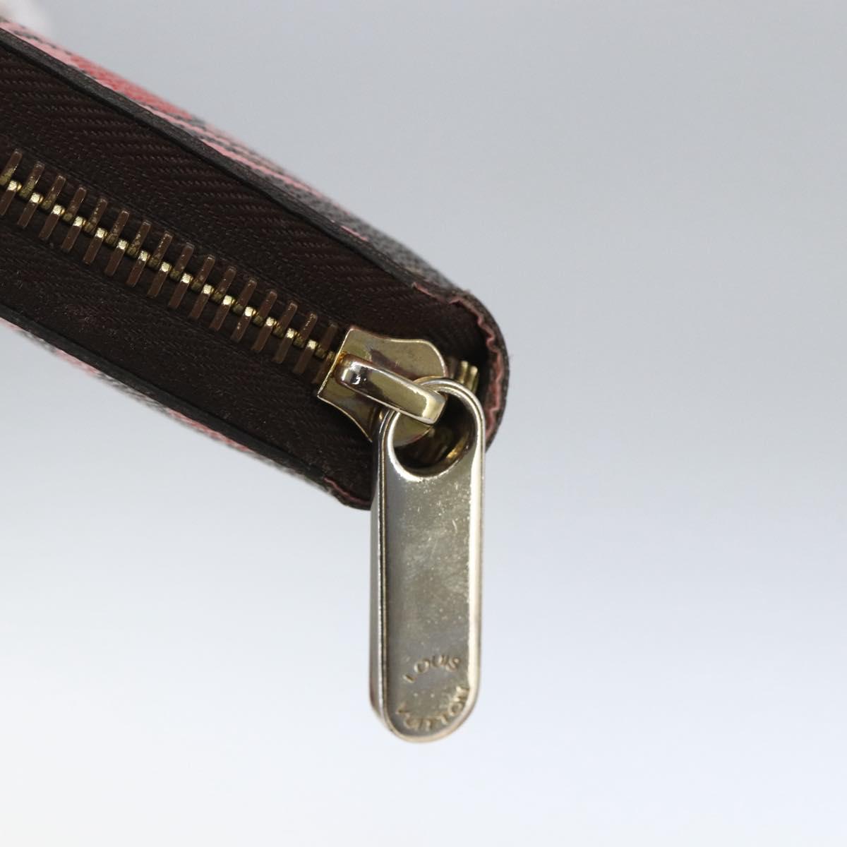 LOUIS VUITTON Monogram jungle dot Zippy Wallet Long Wallet Red Pink Auth 165924