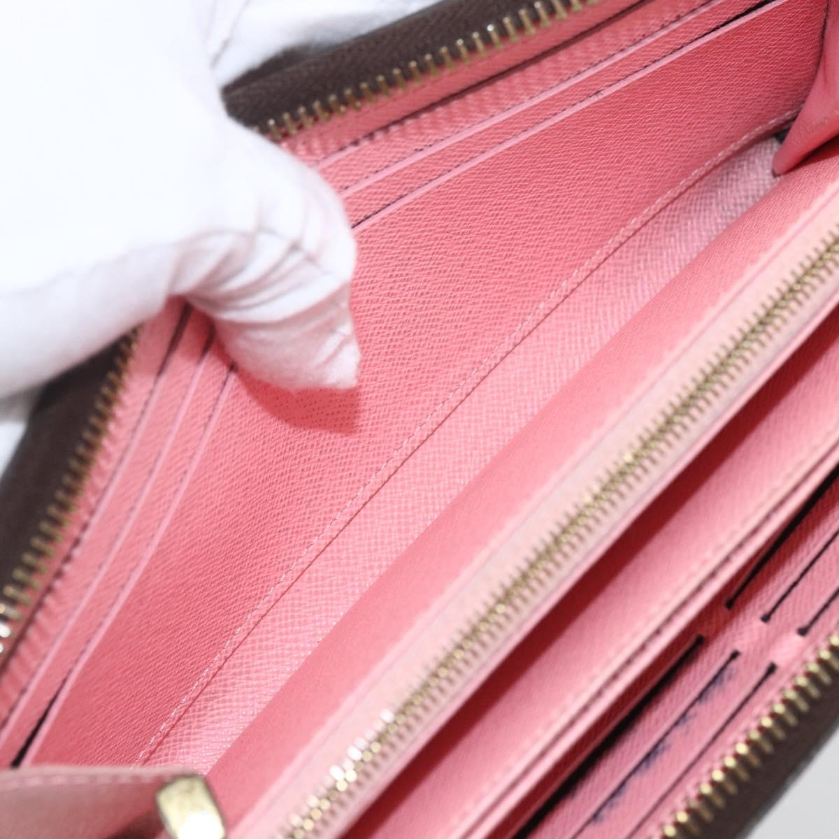 LOUIS VUITTON Monogram jungle dot Zippy Wallet Long Wallet Red Pink Auth 165924
