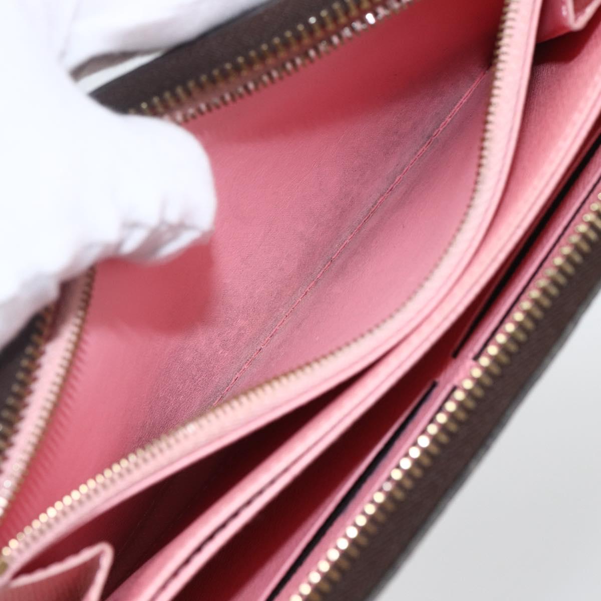 LOUIS VUITTON Monogram jungle dot Zippy Wallet Long Wallet Red Pink Auth 165924
