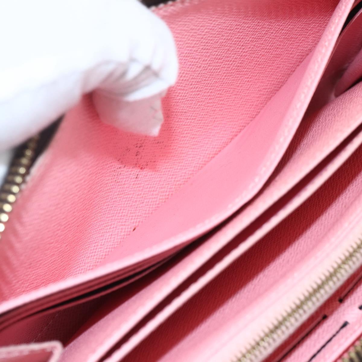 LOUIS VUITTON Monogram jungle dot Zippy Wallet Long Wallet Red Pink Auth 165924