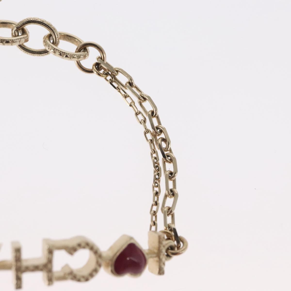 CHANEL Bracelet metal Champagne Gold CC Auth 165930SM