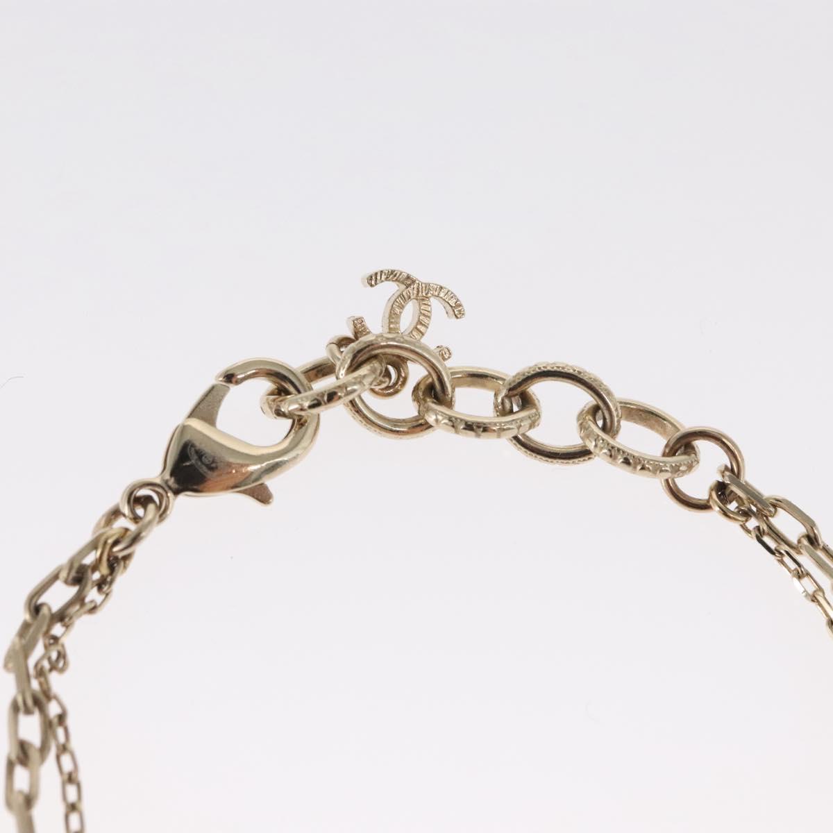 CHANEL Bracelet metal Champagne Gold CC Auth 165930SM