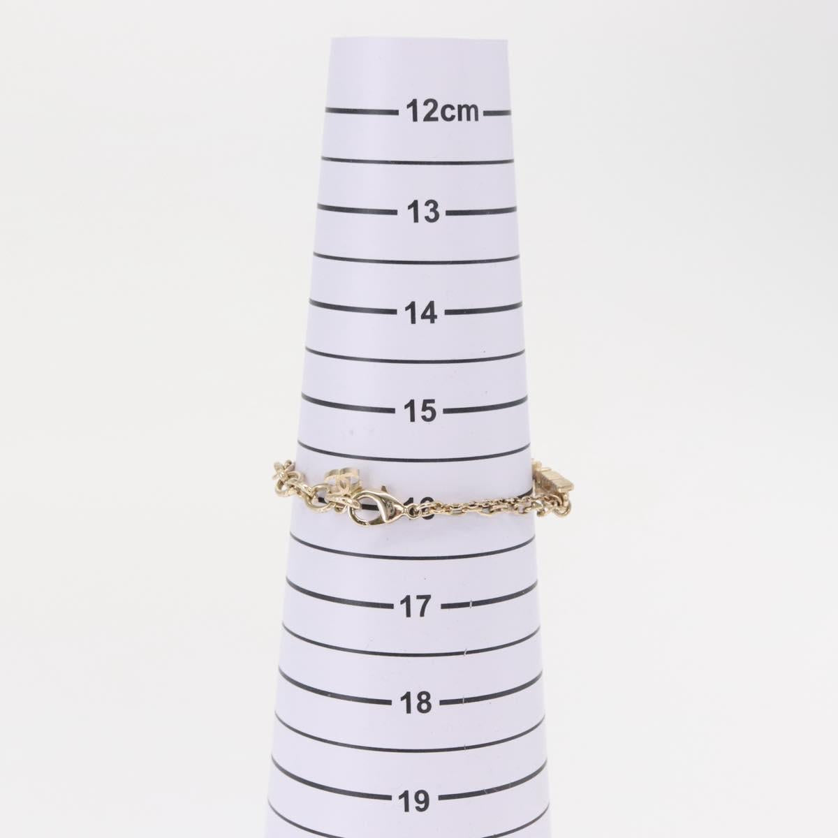 CHANEL Bracelet metal Champagne Gold CC Auth 165930SM