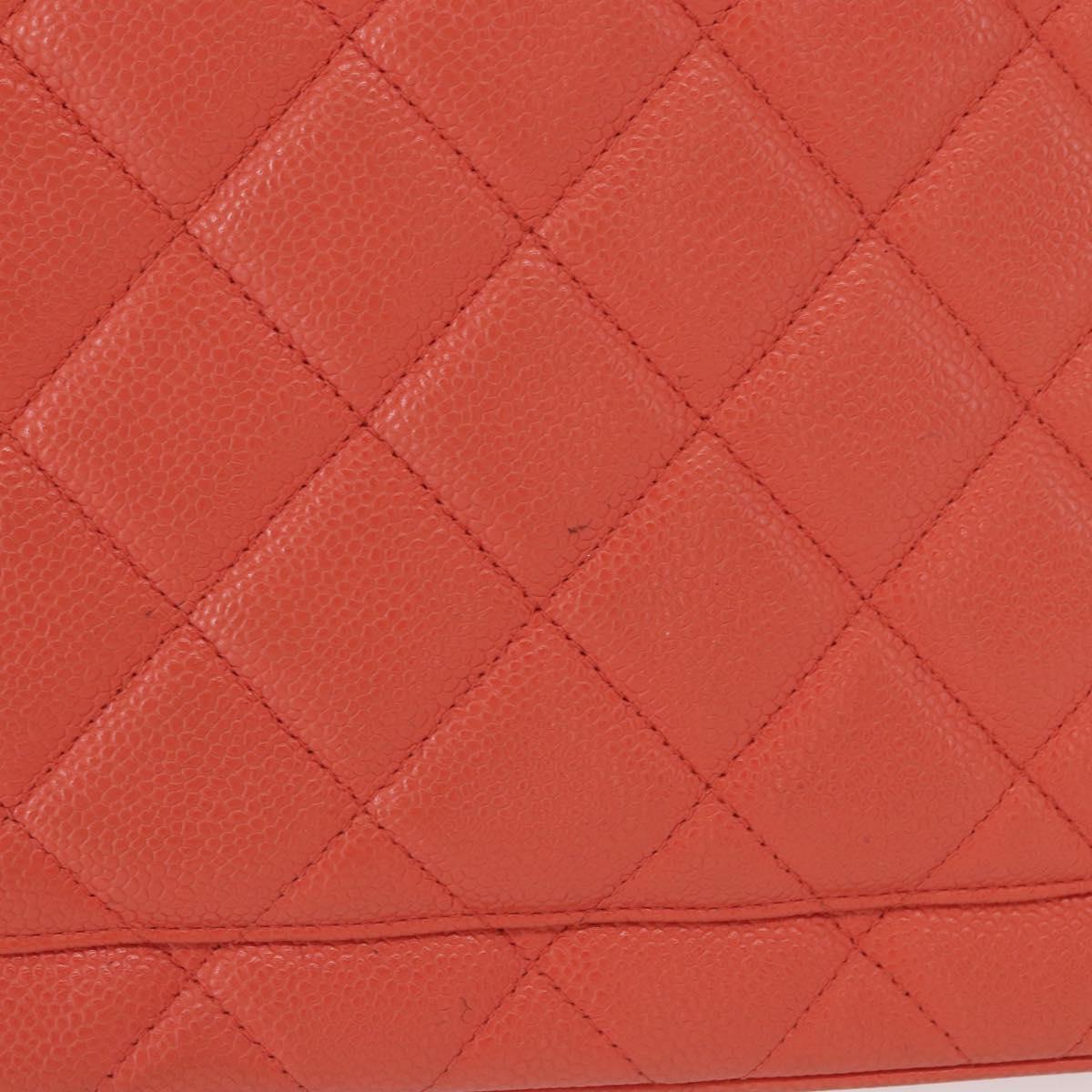 CHANEL Matelasse Reprint Tote Bag Caviar Skin Pink Gold CC Auth 165933SAM