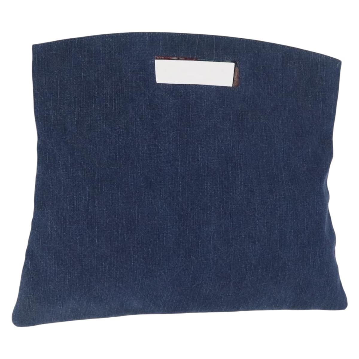 CHANEL Matelasse Hand Bag Denim Blue CC Auth 165953SAV
