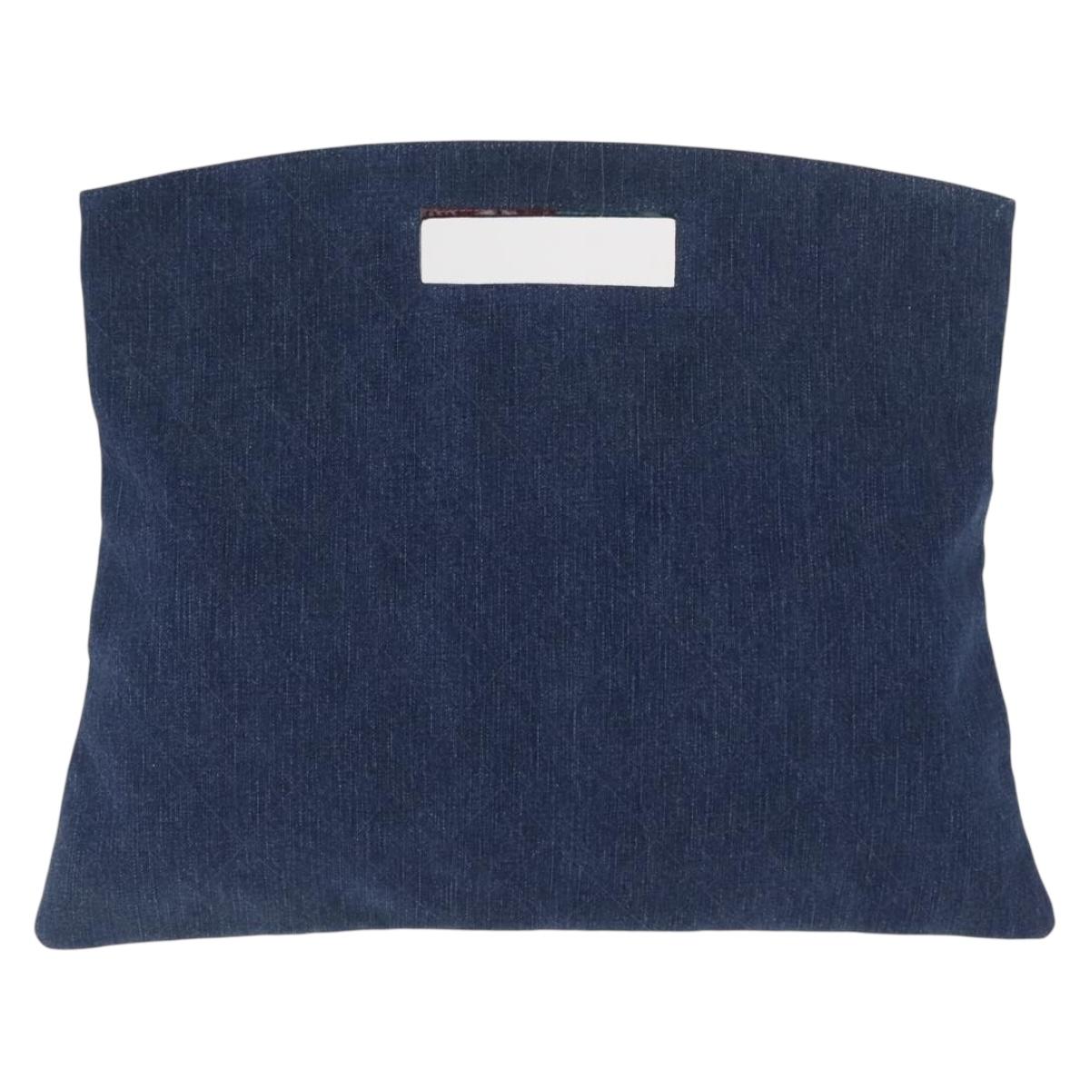 CHANEL Matelasse Hand Bag Denim Blue CC Auth 165953SAV