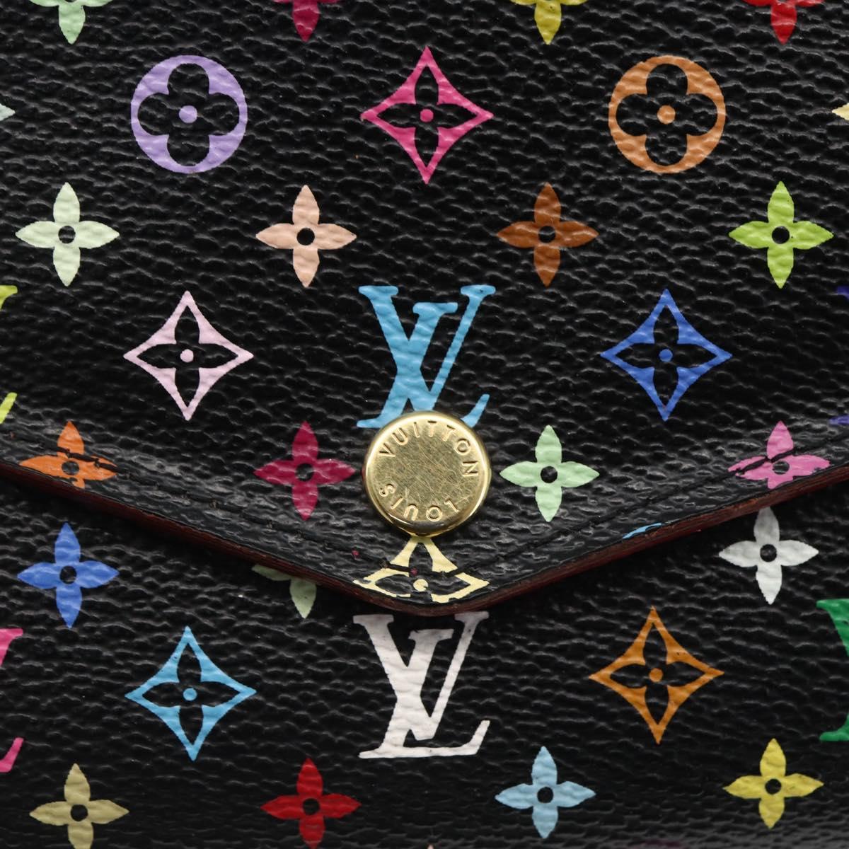 LOUIS VUITTON Multicolor Portefeiulle Sarah Wallet Black M60668 LV Auth 165955V