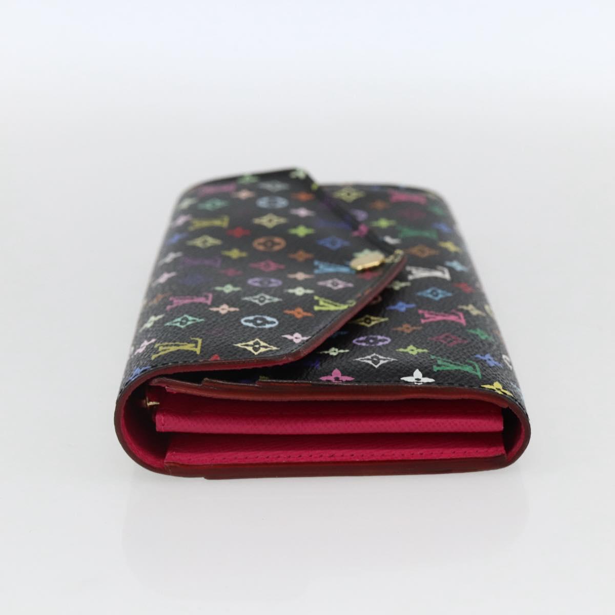 LOUIS VUITTON Multicolor Portefeiulle Sarah Wallet Black M60668 LV Auth 165955V