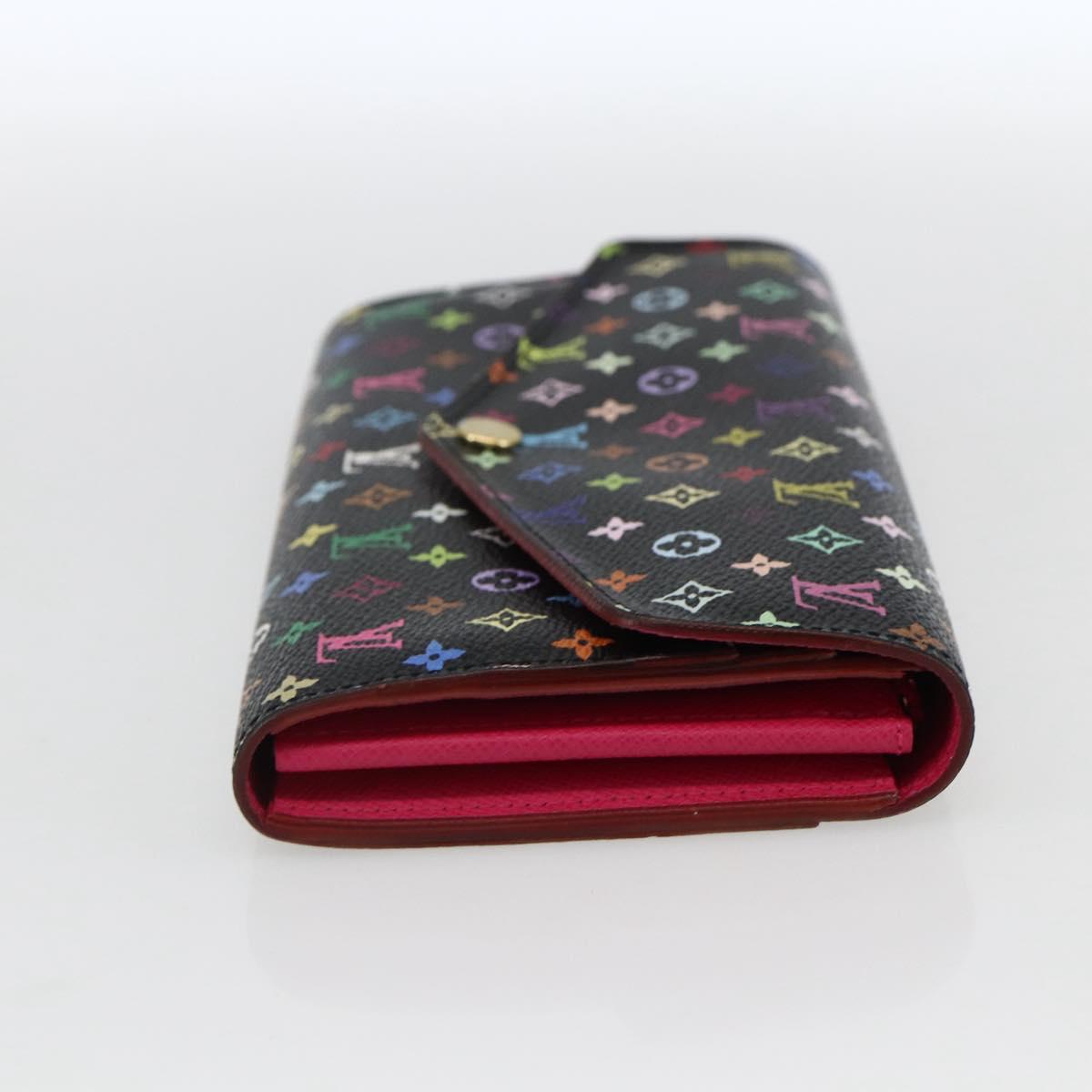LOUIS VUITTON Multicolor Portefeiulle Sarah Wallet Black M60668 LV Auth 165955V