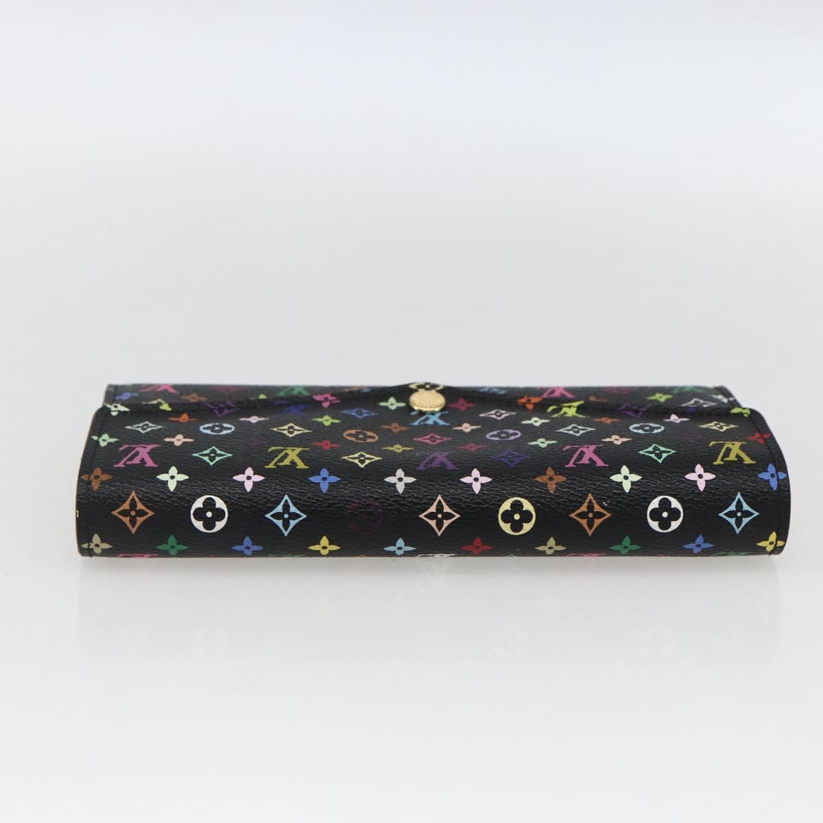 LOUIS VUITTON Multicolor Portefeiulle Sarah Wallet Black M60668 LV Auth 165955V