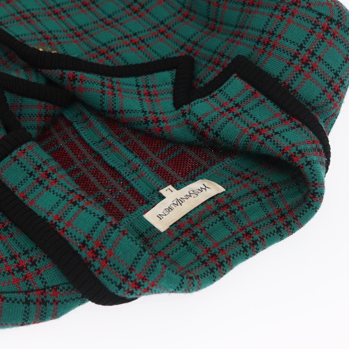 SAINT LAURENT Knitted Fabrics Jacket Wool Green Auth 165959M