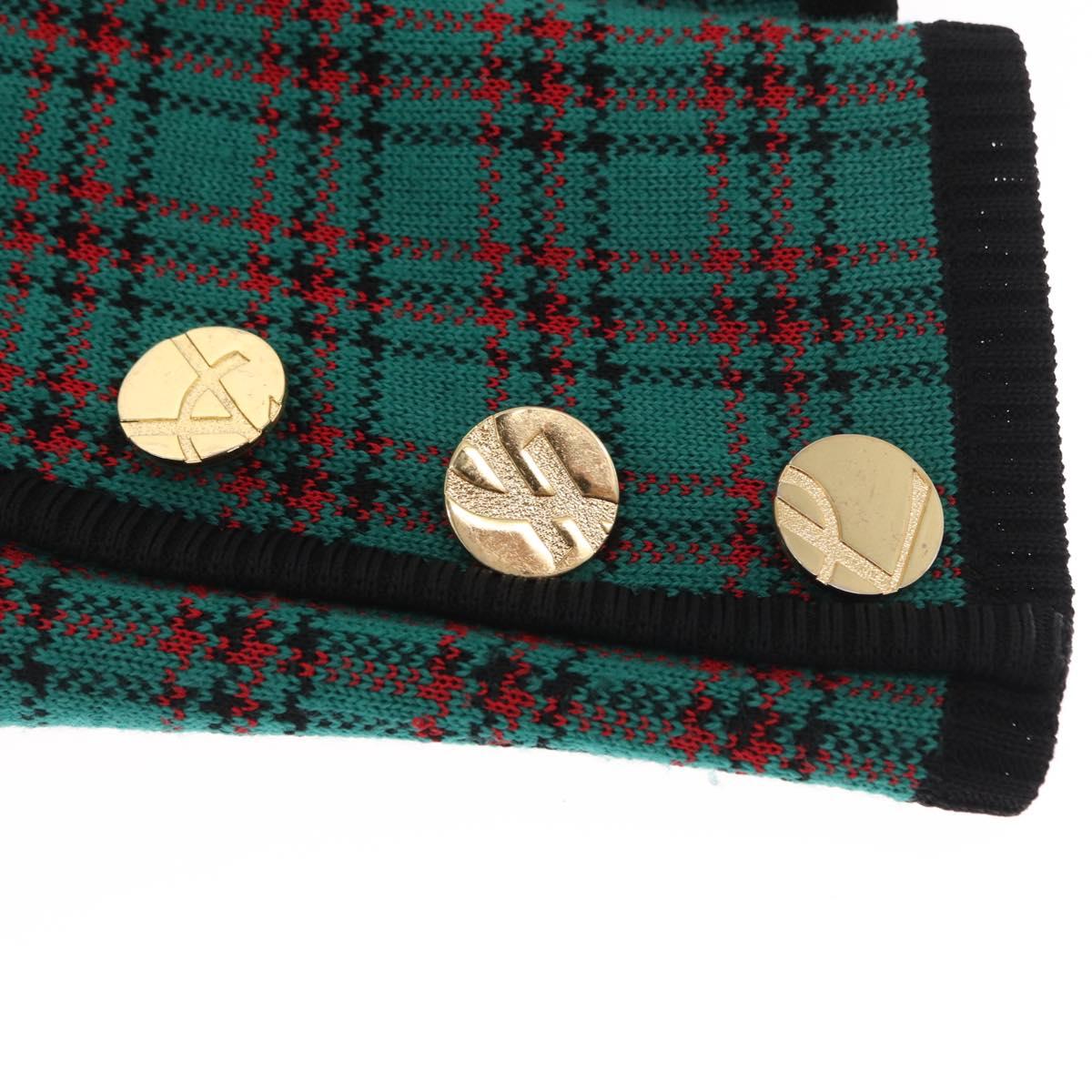 SAINT LAURENT Knitted Fabrics Jacket Wool Green Auth 165959M