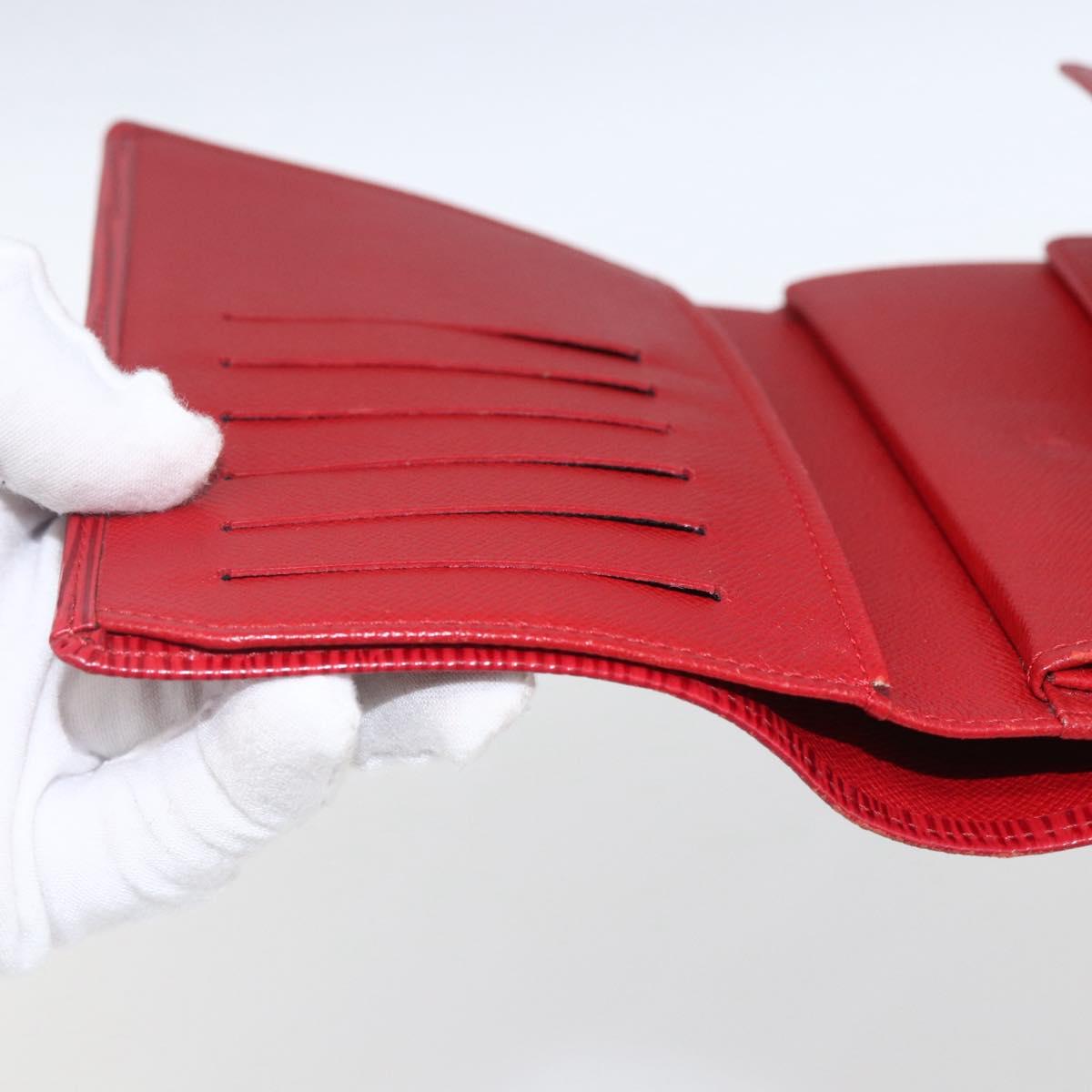 LOUIS VUITTON Epi Porte TresorEtui Papie Wallet Red M63717 LV Auth 165961