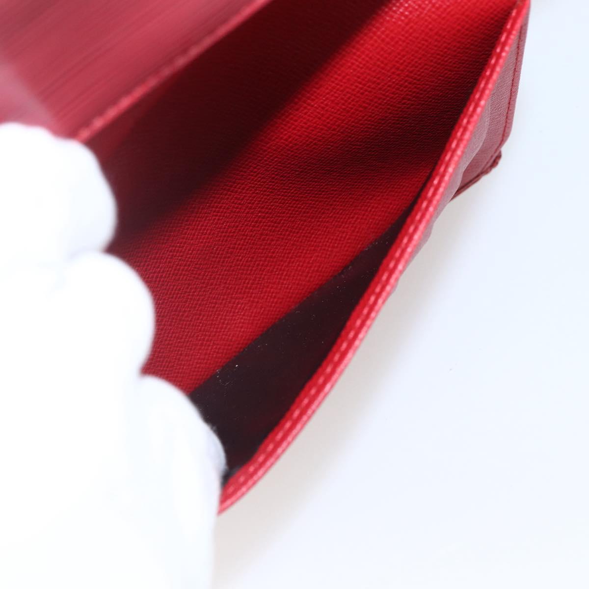 LOUIS VUITTON Epi Porte TresorEtui Papie Wallet Red M63717 LV Auth 165961