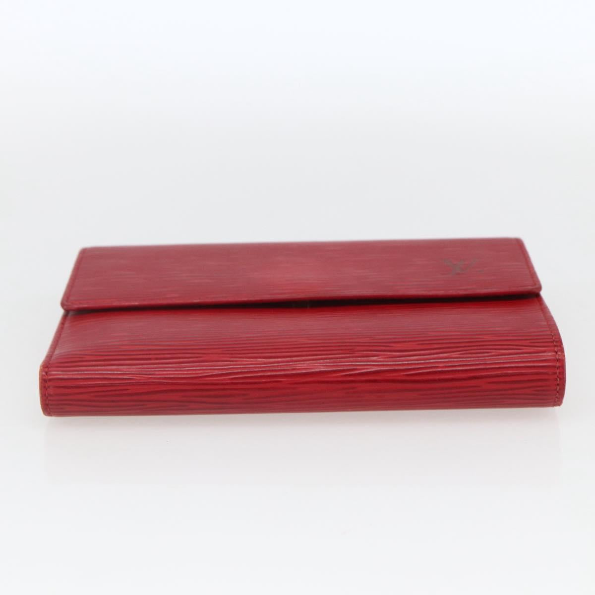 LOUIS VUITTON Epi Porte TresorEtui Papie Wallet Red M63717 LV Auth 165961
