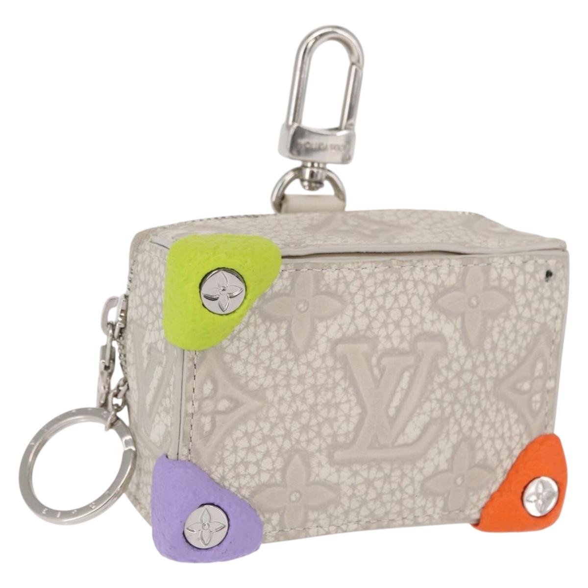 LOUIS VUITTON Monogram Taurillon Climbing Pouch Gray MP3383 LV Auth 165987