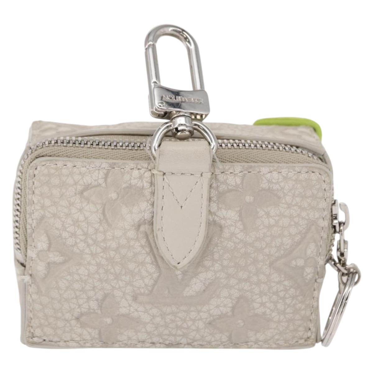 LOUIS VUITTON Monogram Taurillon Climbing Pouch Gray MP3383 LV Auth 165987