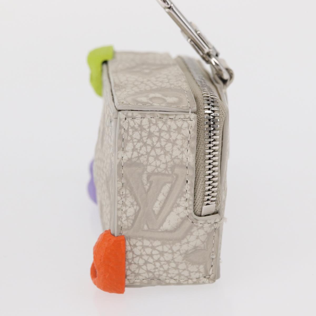 LOUIS VUITTON Monogram Taurillon Climbing Pouch Gray MP3383 LV Auth 165987
