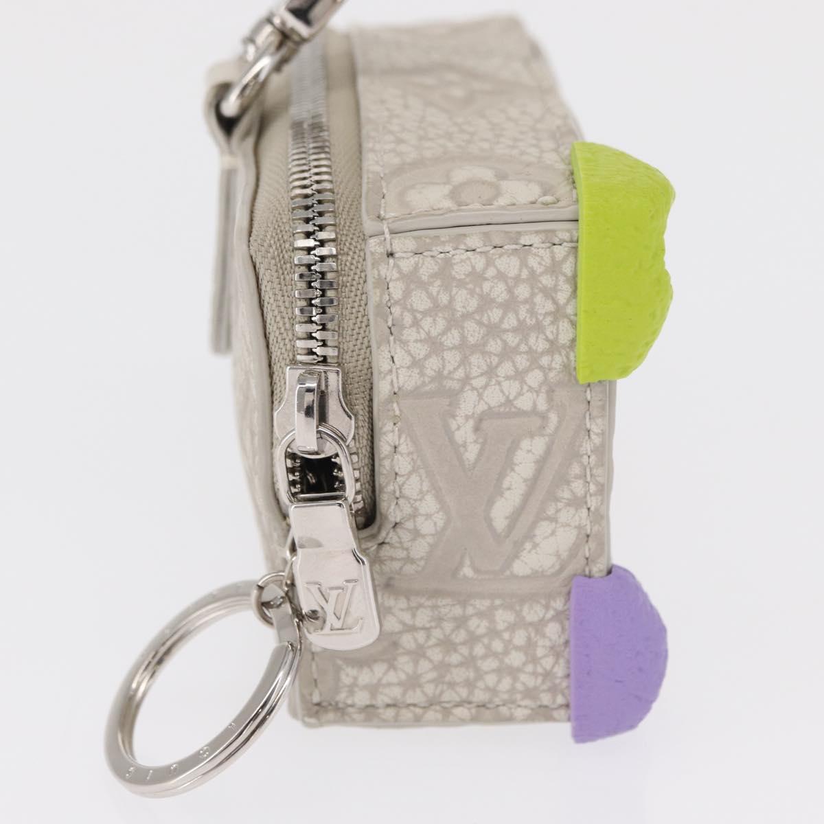 LOUIS VUITTON Monogram Taurillon Climbing Pouch Gray MP3383 LV Auth 165987