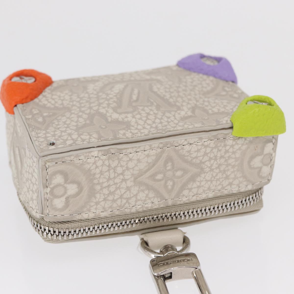 LOUIS VUITTON Monogram Taurillon Climbing Pouch Gray MP3383 LV Auth 165987