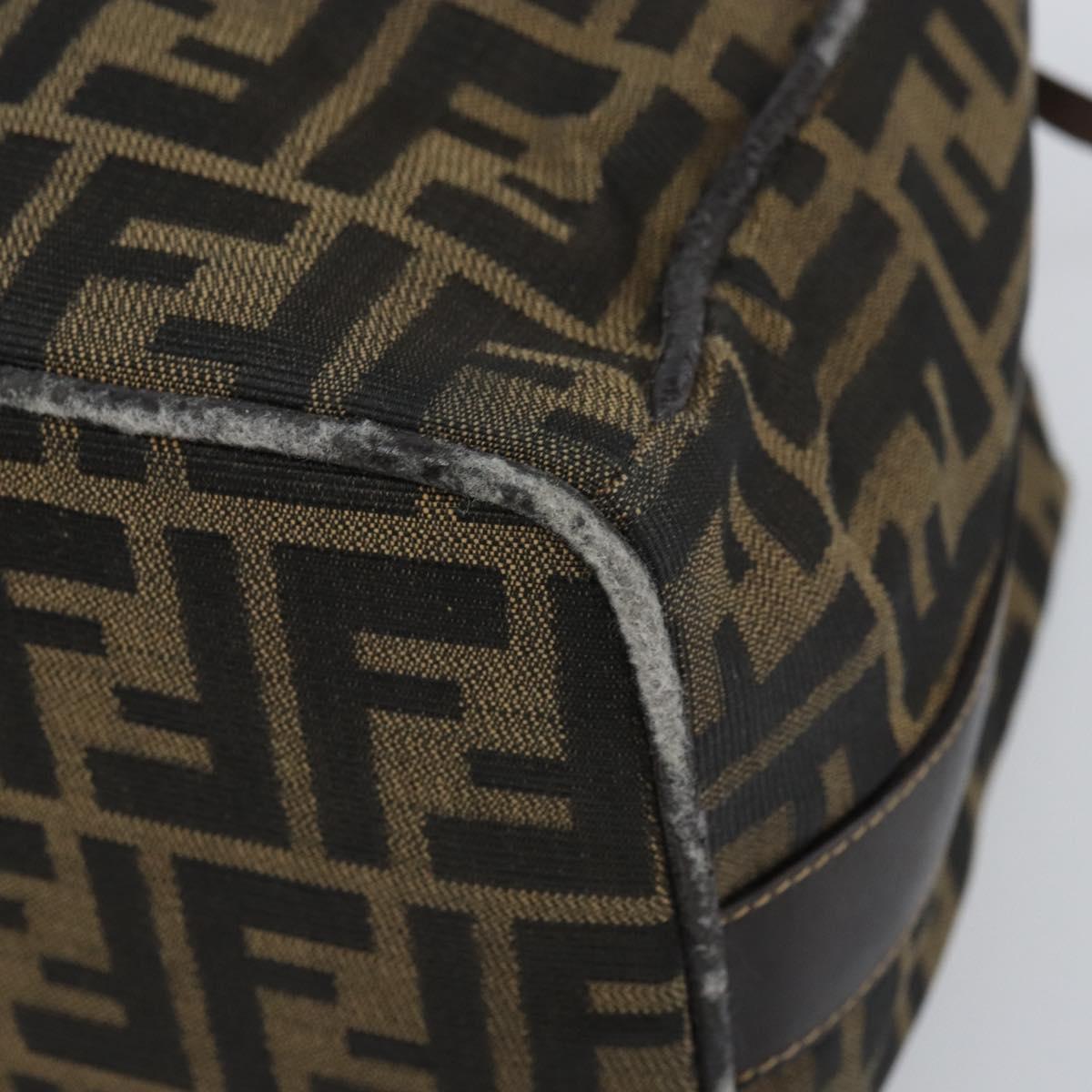 FENDI Zucca Canvas Vanity Cosmetic Pouch Black Brown Auth 166009