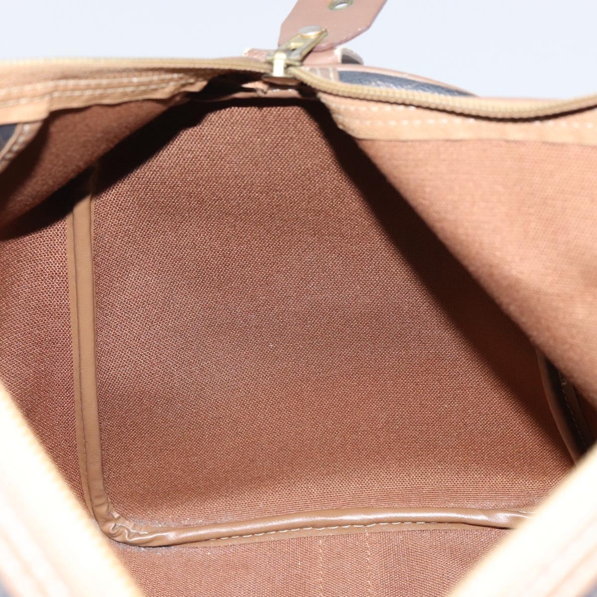 Christian Dior Honeycomb Canvas Boston Bag PVC Black Gold Auth 166030