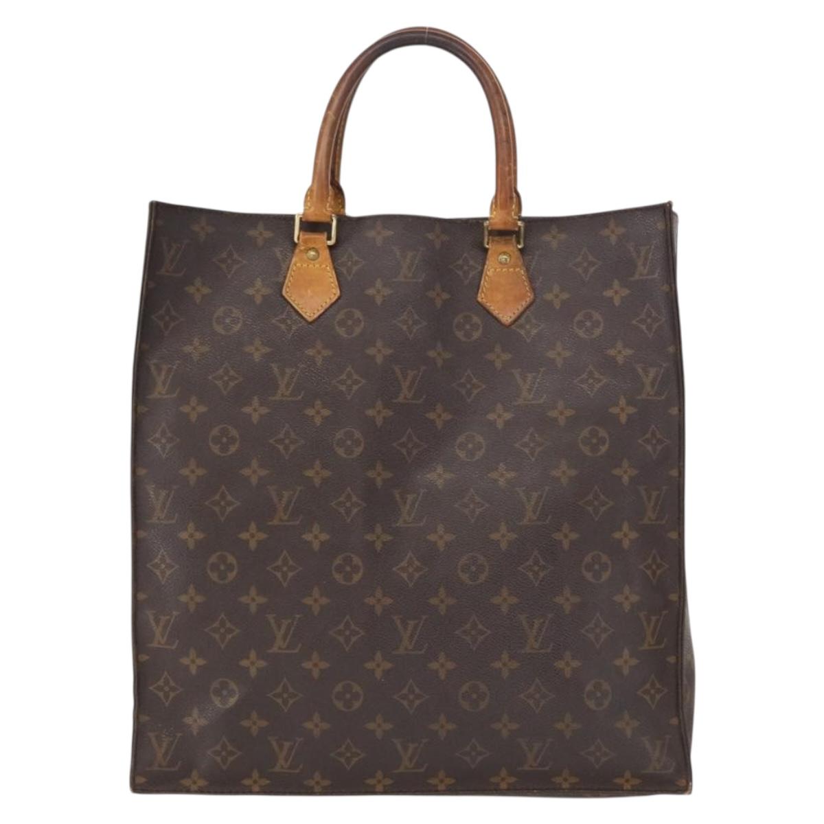 LOUIS VUITTON Monogram Sac Plat Hand Bag M51140 LV Auth 166040