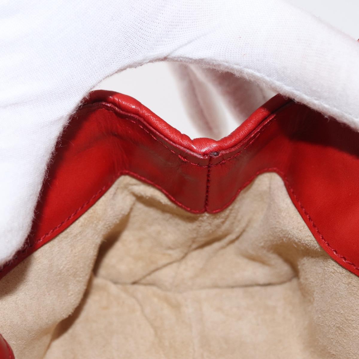 BOTTEGA VENETA INTRECCIATO Pouch Leather Red Auth 166043