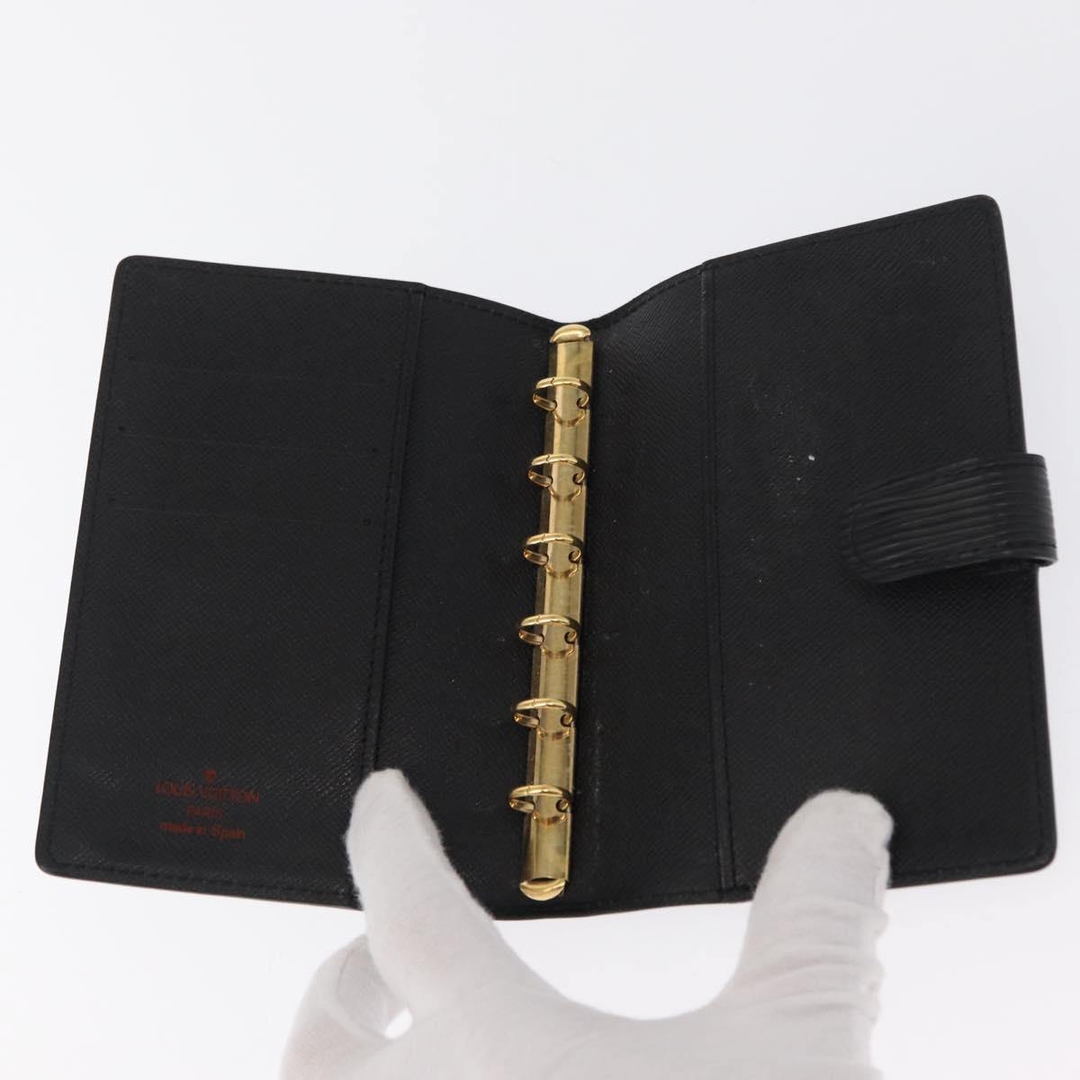 LOUIS VUITTON Epi Agenda PM Day Planner Cover Black R20052 LV Auth 166056