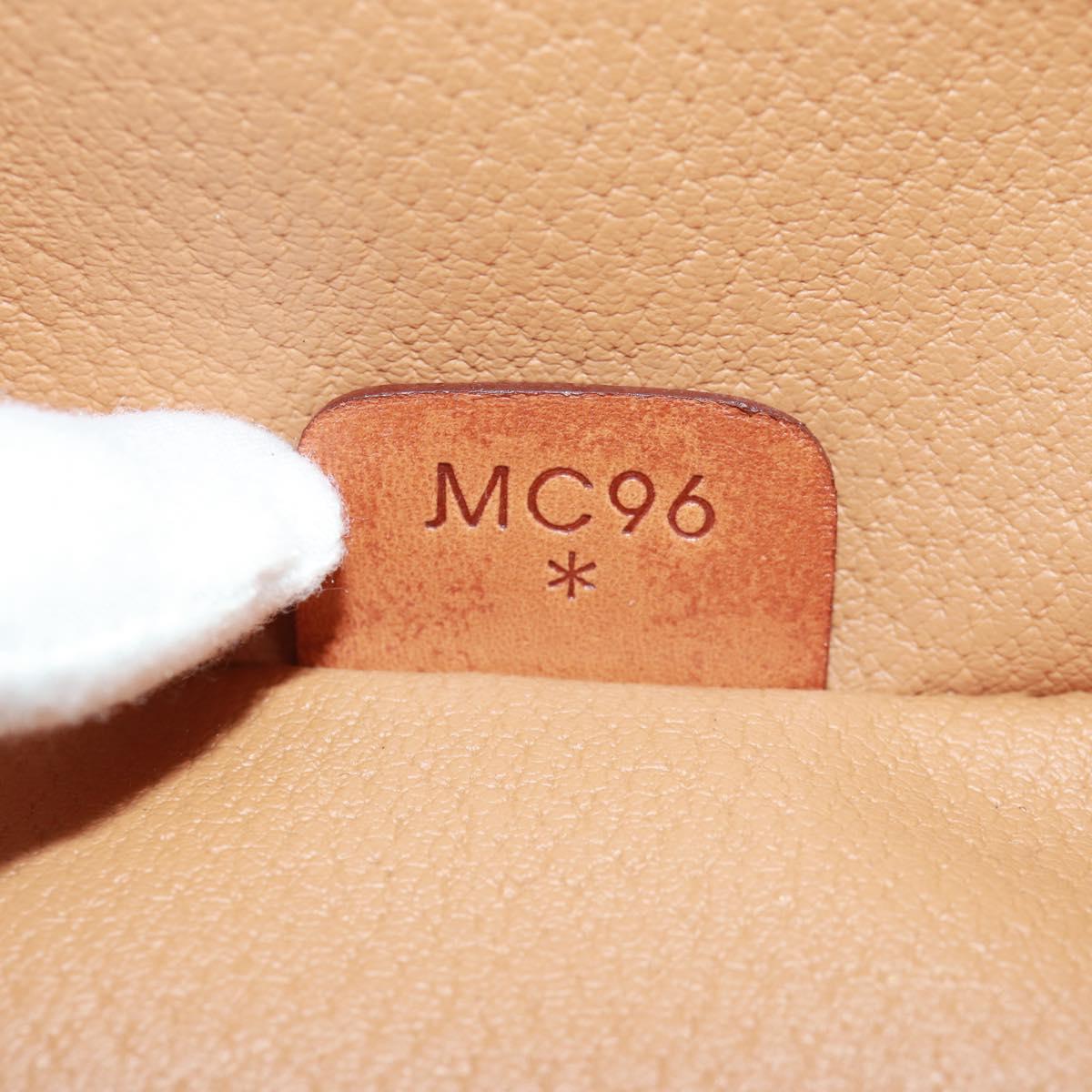 CELINE Macadam Canvas Vanity Hand Bag PVC Leather Brown Gold Auth 166073V