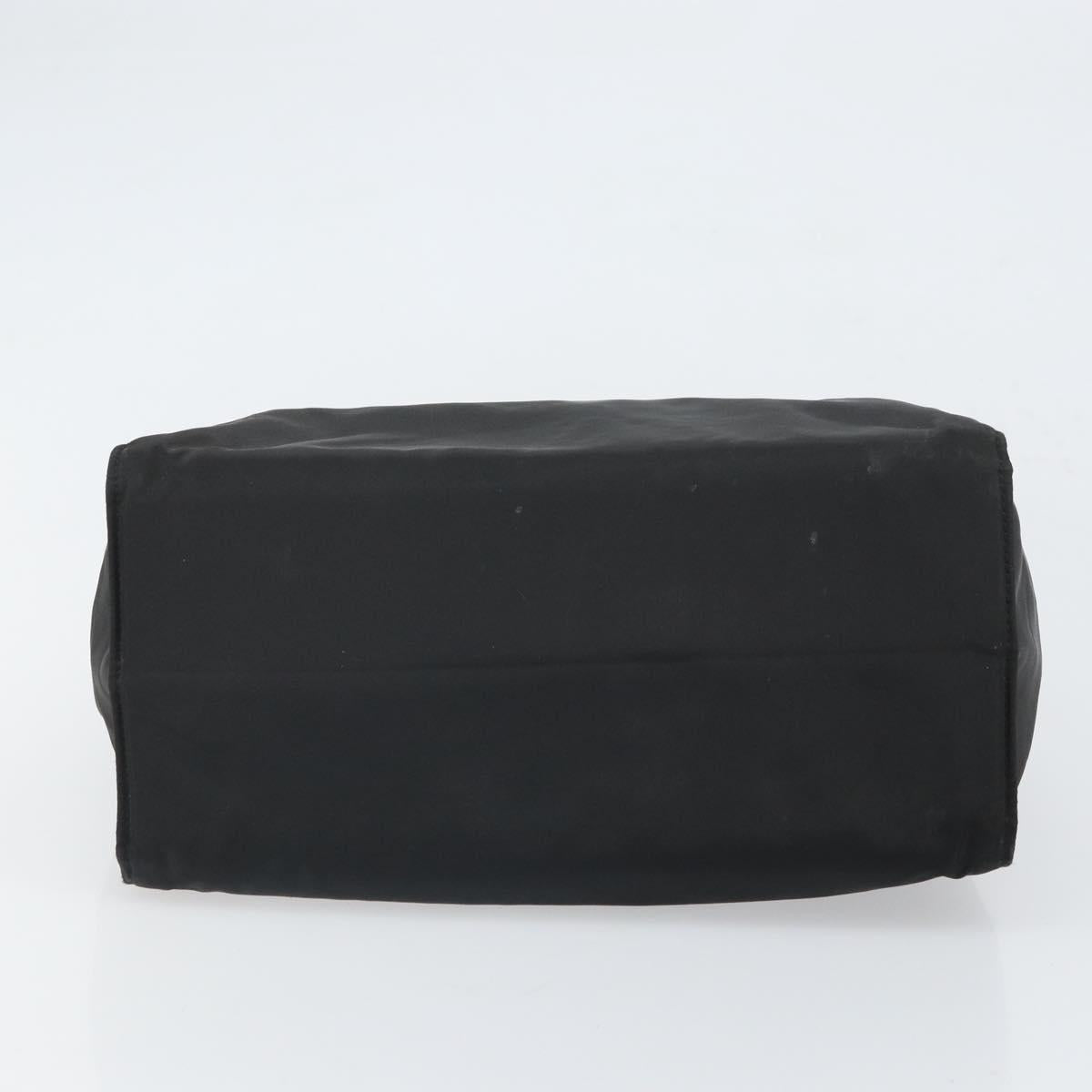 PRADA Hand Bag nylon metal Black Gold Auth 166097