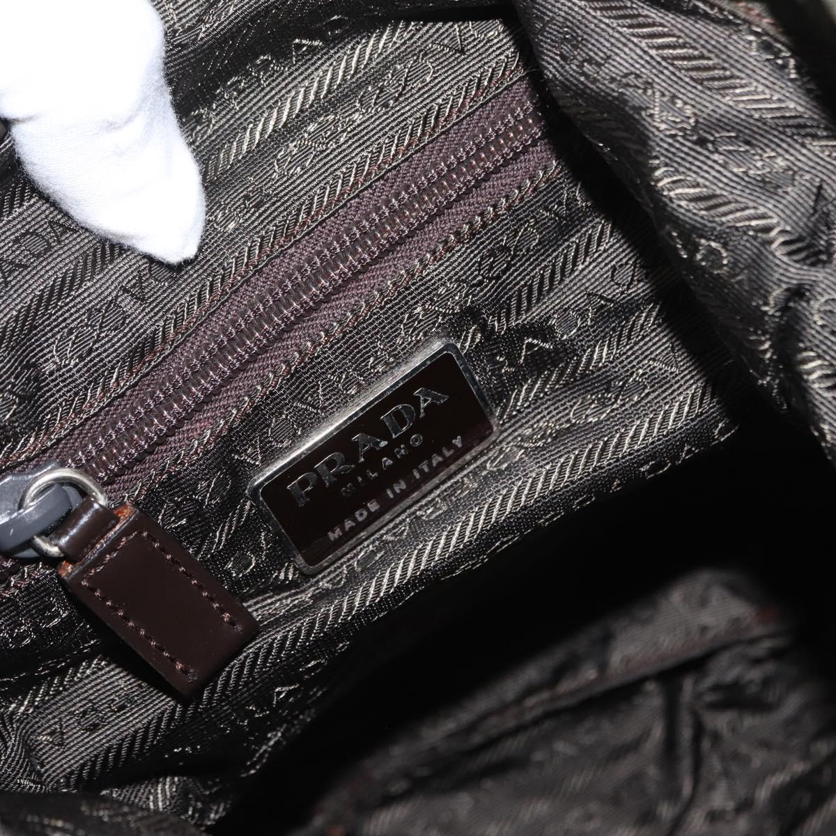 PRADA Backpack Nylon Khaki Silver Auth 166105