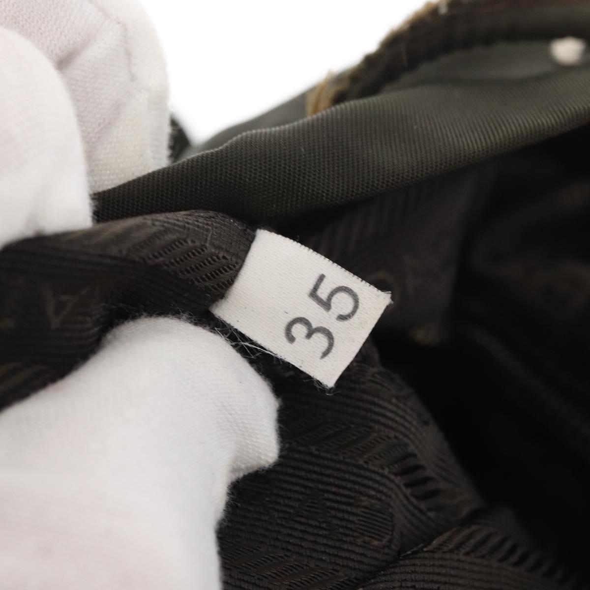PRADA Backpack Nylon Khaki Silver Auth 166105