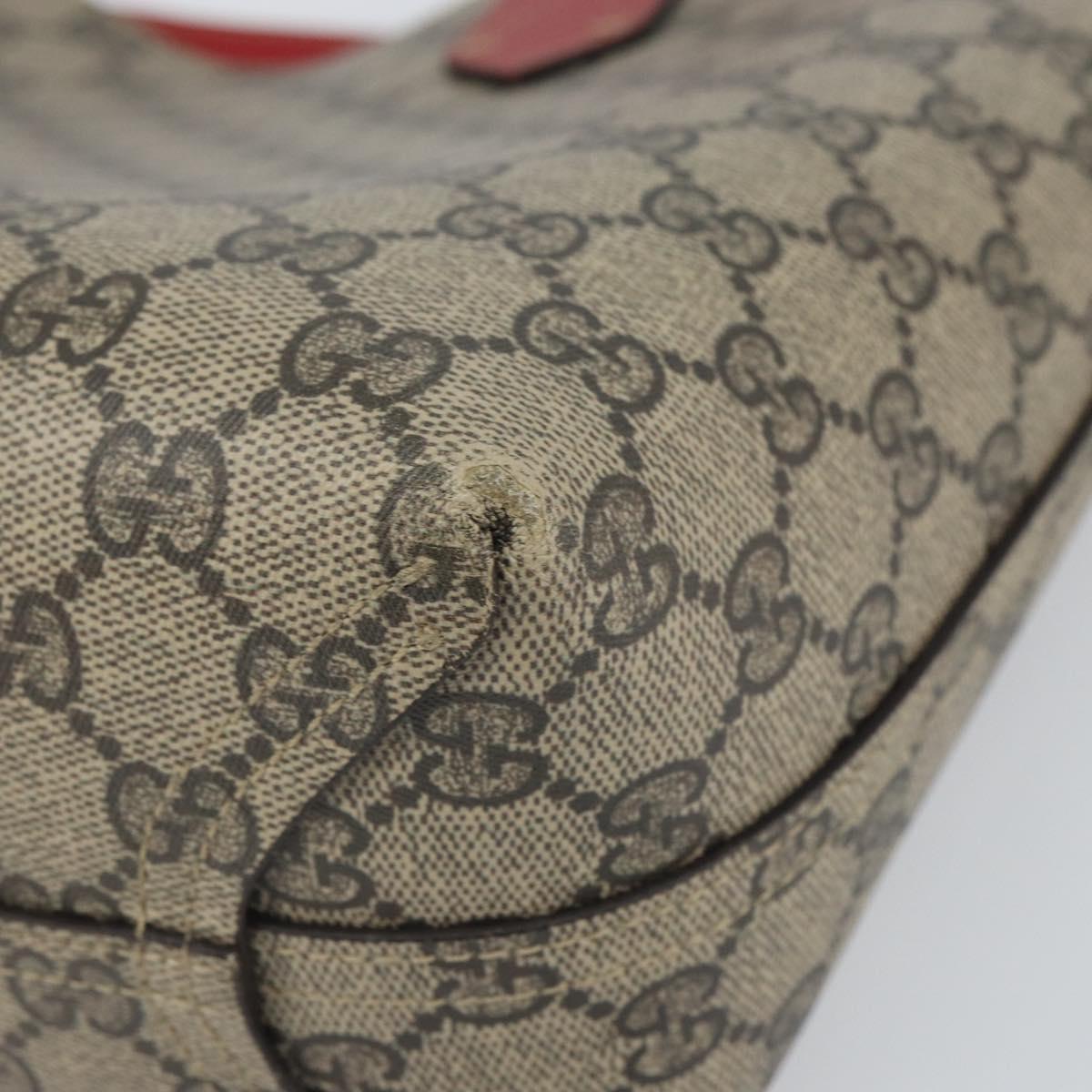GUCCI GG Supreme Tote Bag PVC Beige 372613 Auth 166129