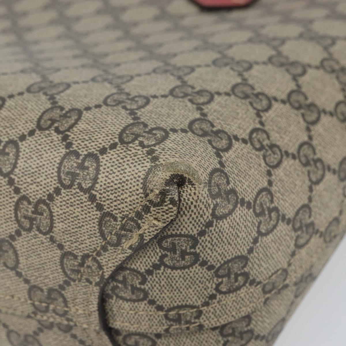 GUCCI GG Supreme Tote Bag PVC Beige 372613 Auth 166129