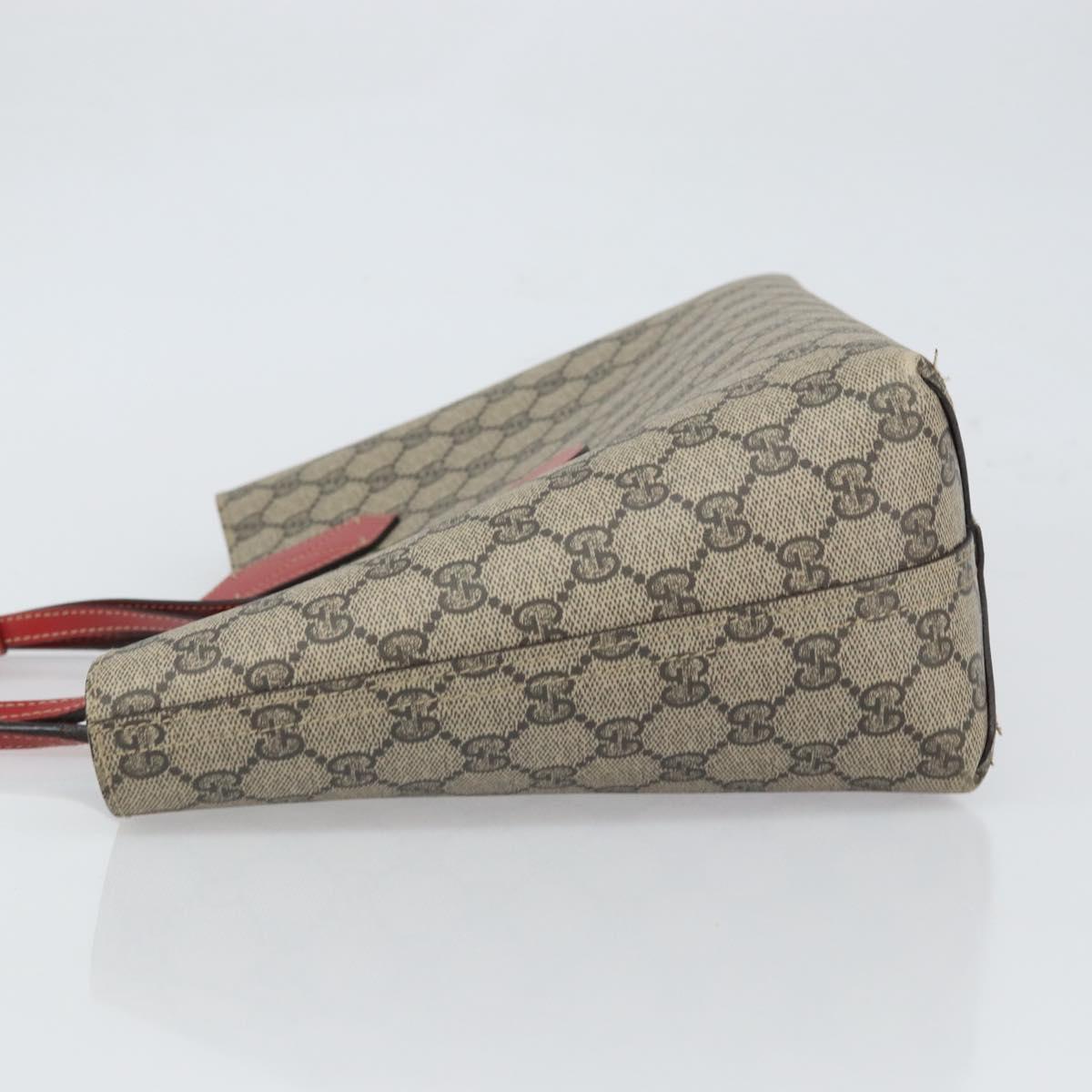 GUCCI GG Supreme Tote Bag PVC Beige 372613 Auth 166129