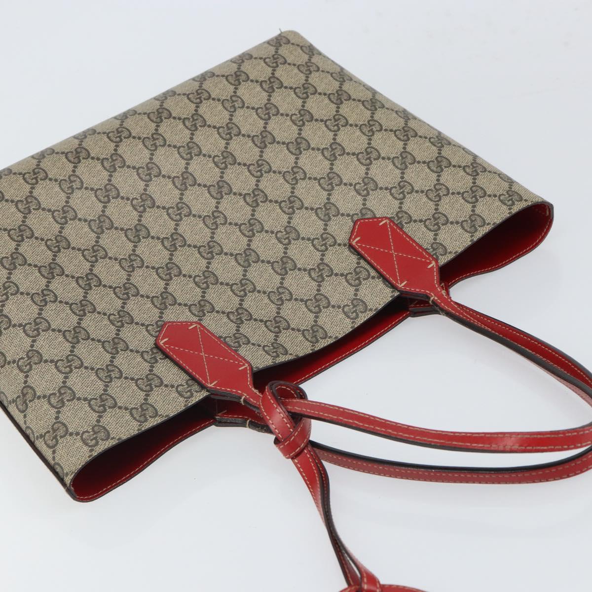 GUCCI GG Supreme Tote Bag PVC Beige 372613 Auth 166129