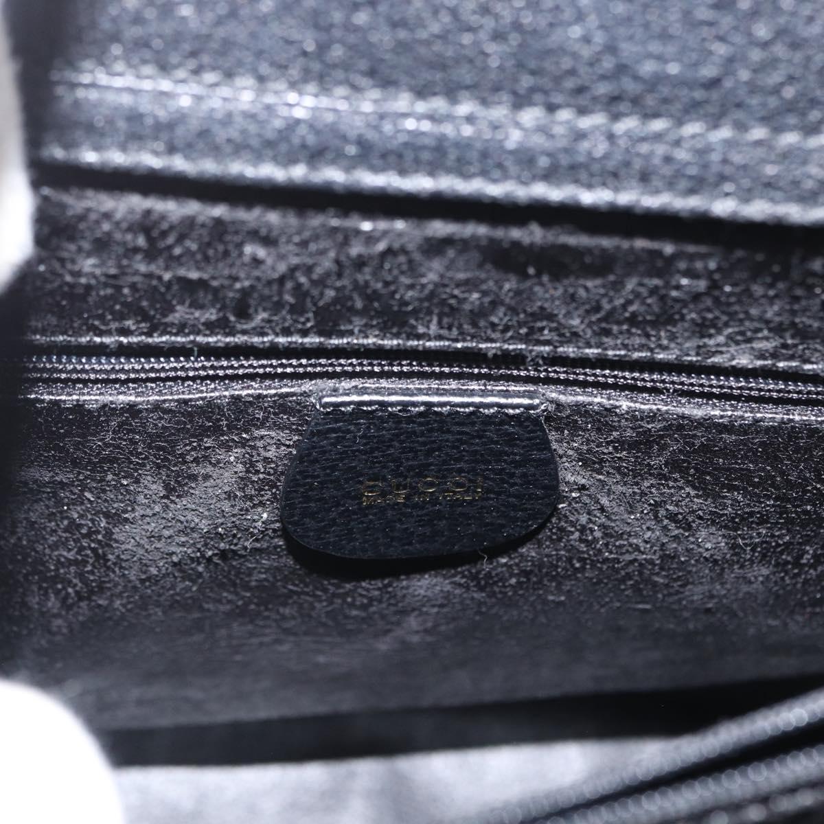 GUCCI Bamboo Hand Bag Leather 2way Black Gold 002 0260 Auth 166139