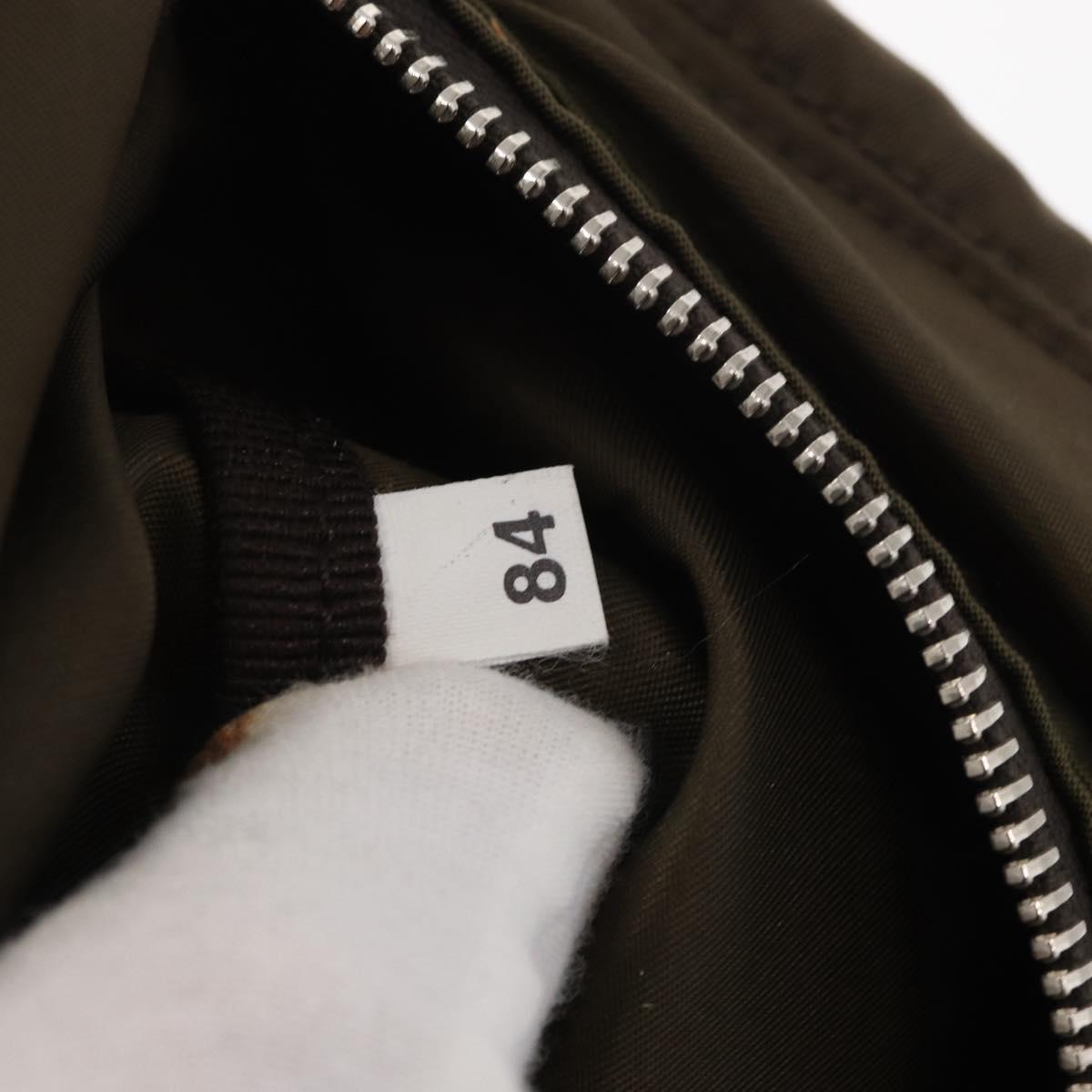 PRADA Waist bag Nylon Khaki Silver Auth 166167